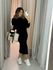 CONJUNTO ELISA SAIA TRICOT PRETO