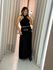 VESTIDO DAMARIS COSTAS ABERTAS PRETO