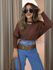 BLUSA ADRIANE TRICOT MARROM