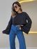 BLUSA JANAINA MANGA BABADO PRETA