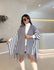 KIMONO ESTER LISTRADO CINZA