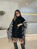 KIMONO ESTER LISTRADO PRETO