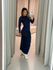 VESTIDO CRIS CF MIDI FRANZIDO marinho