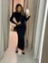 VESTIDO CRIS CF MIDI FRANZIDO preto