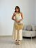 VESTIDO LILIAN BORDADO AREIA