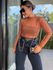 BLUSA BRIGIDA TULE MARROM