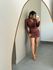 VESTIDO CHERRY DECOTE MARROM