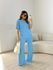 CONJUNTO IRENE BLUSA CALÇA AZUL
