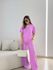 CONJUNTO IRENE BLUSA CALÇA ROSA CHICLETE