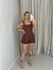 CONJUNTO EVA BLUSA ASSIMÉTRICA MARROM