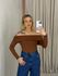 BLUSA CARMEN OMBRO A OMBRO MARROM