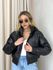 PUFFER AGATHA COURO FAKE PRETA