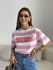 CAMISETÃO BARBÁRA LISTRADO ROSA