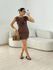 VESTIDO EDNA BABADO MARROM