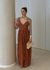 VESTIDO CORA BABADOS MARROM