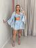 CONJUNTO PAULA TOP Kimono AZUL ESTAMPADO
