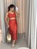 CONJUNTO PIETRA SAIA RENDA CROPPED TERRACOTA 