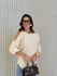 BLUSA AYLA TRICOT ASSIMÉTRICA AREIA