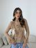 BLUSA CHARLOTTE RENDA MARROM
