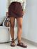 SHORT SAIA IRINA ALFAIATARIA MARROM