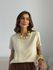 BLUSA MARIA FERNANDA MANGA CURTA AREIA