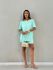 CONJUNTO LEAH CANELADO VERDE AGUA
