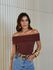 BLUSA DENISE OMBRO A OMBRO MARROM