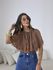 BLUSA BETINA PLISSADA MARROM