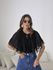 BLUSA BETINA PLISSADA PRETA