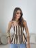 BLUSA MARRIE PEPLUM ALCINHA MARROM/OFF