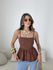 BLUSA MARRIE PEPLUM ALCINHA MARROM