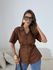 BLUSA VÂNIA GOLA MARROM