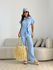 CONJUNTO ELIANE CAMISA AMARRAÇÃO AZUL