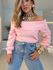 BLUSA TRICOT OMBRO A OMBRO ROSA