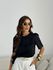BLUSA MARIA LAURA MANGA CURTA Preta
