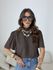 BLUSA NICOLY GOLA ALTA MARROM