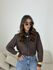 CAMISA SILVANA ANIMAL PRINT MARROM