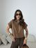 CAMISA CORA CROPPED MARROM