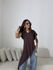 BLUSA MAGALI ASSIMÉTRICA MARROM