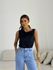 BLUSA CELINE DRAPEADA PRETA