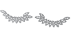 Brinco Ear Cuff folhas prateado