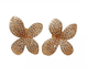 Brinco Flor Cravejado dourado