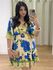 Vestido Floral Azul/Amarelo