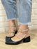 Scarpin Valen Preto com Bege bloco