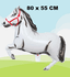 Balão 3D Cavalo Branco Metalizado