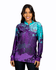 CAMISA FEMININA C.F BRASIL NEBULOSA TURQUESA COM ROXO