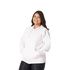 Moletom Feminino Branco com Capuz e Zíper 