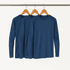 Kit 3 Camisetas Manga Longa Dry Fit Masculina Azul Marinho 