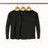 Kit 3 Camisetas Manga Longa Dry Fit Masculina Preto