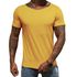 Camiseta Gola Canoa Aberta Cor Mostarda Masculina Premium